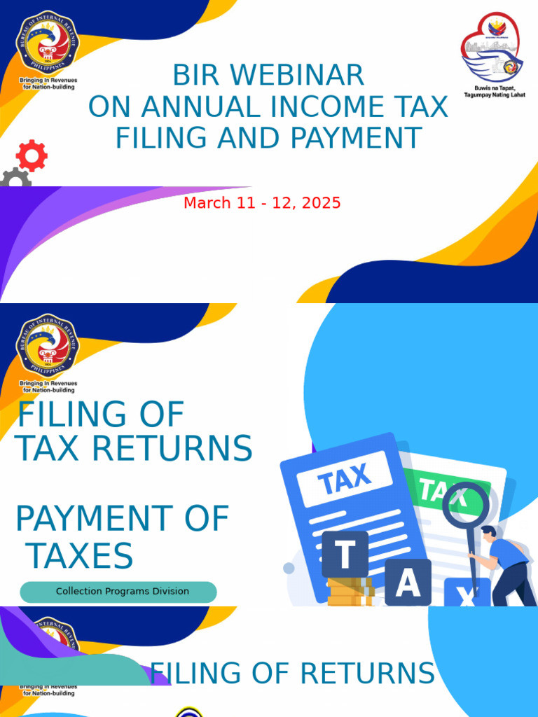 BIR Webinar: Income Tax Filing 2025 | PDF | Debit Card | Taxes