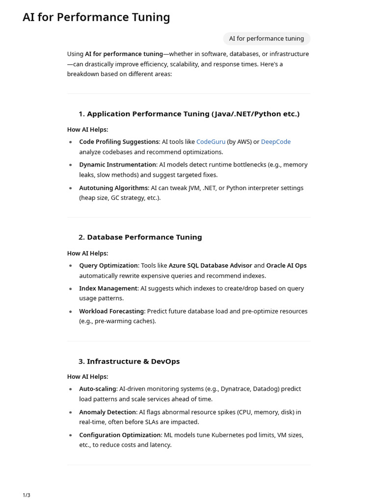 AI-Driven Performance Tuning Techniques | PDF | Program Optimization ...