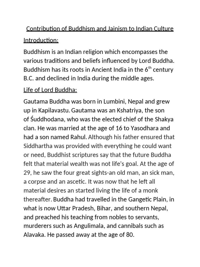 Buddhism and Jainism's Impact on India | PDF | Ahimsa | Noble Eightfold ...