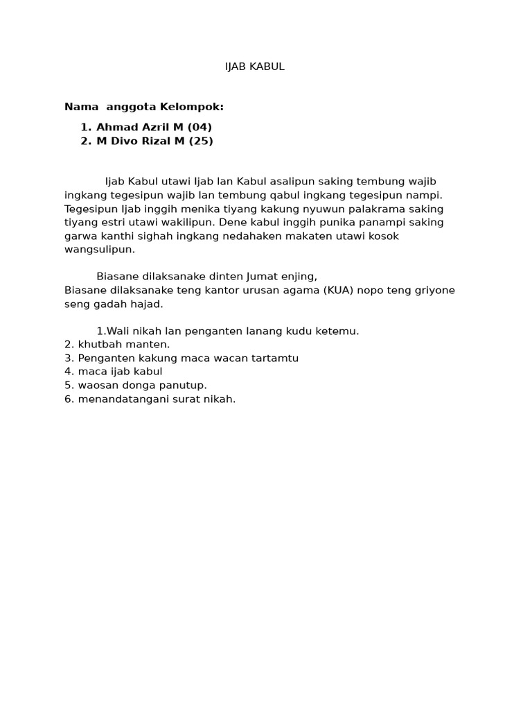 Nama Anggota Kelompok: 1. Ahmad Azril M (04) 2. M Divo Rizal M | PDF