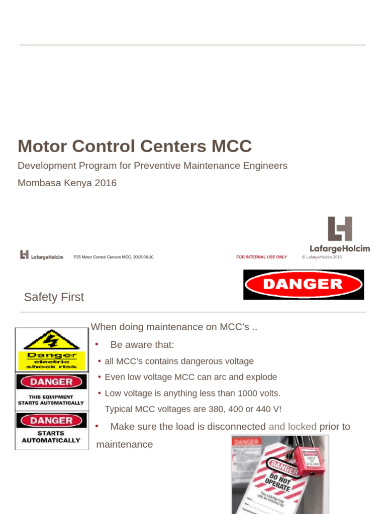Motor Control Centers Maintenance Guide | PDF | Relay | Mechanical ...