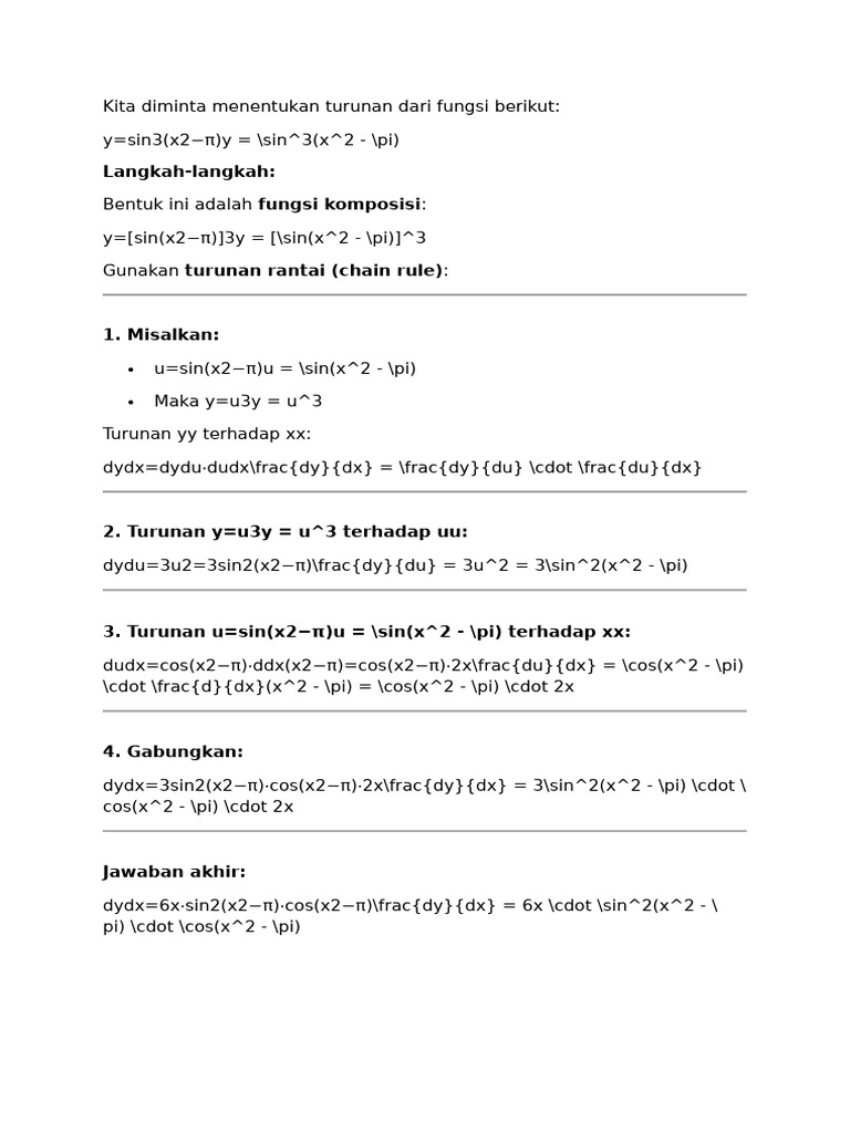 Turunan Chain Rule pada Fungsi Komposisi | PDF