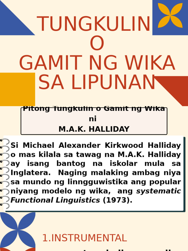 Tungkulin o Gamit NG Wika Sa Lipunan | PDF