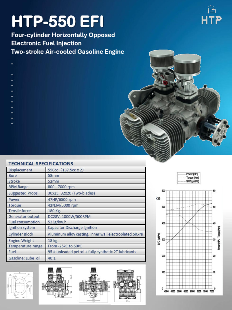 HTP-550 EFI Two-Stroke Engine Specs | PDF