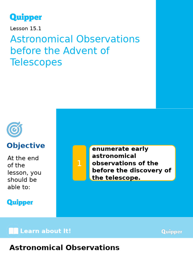 Physical Science SHS 15.1 Astronomical Observations Before The Advent ...