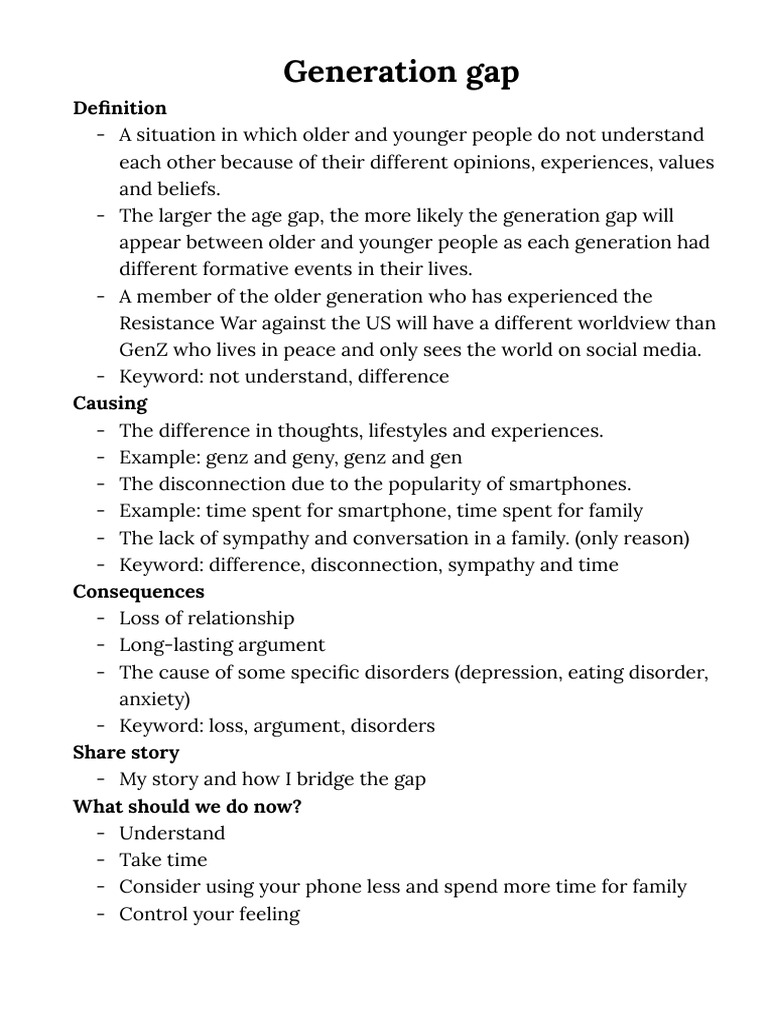 Understanding the Generation Gap | PDF
