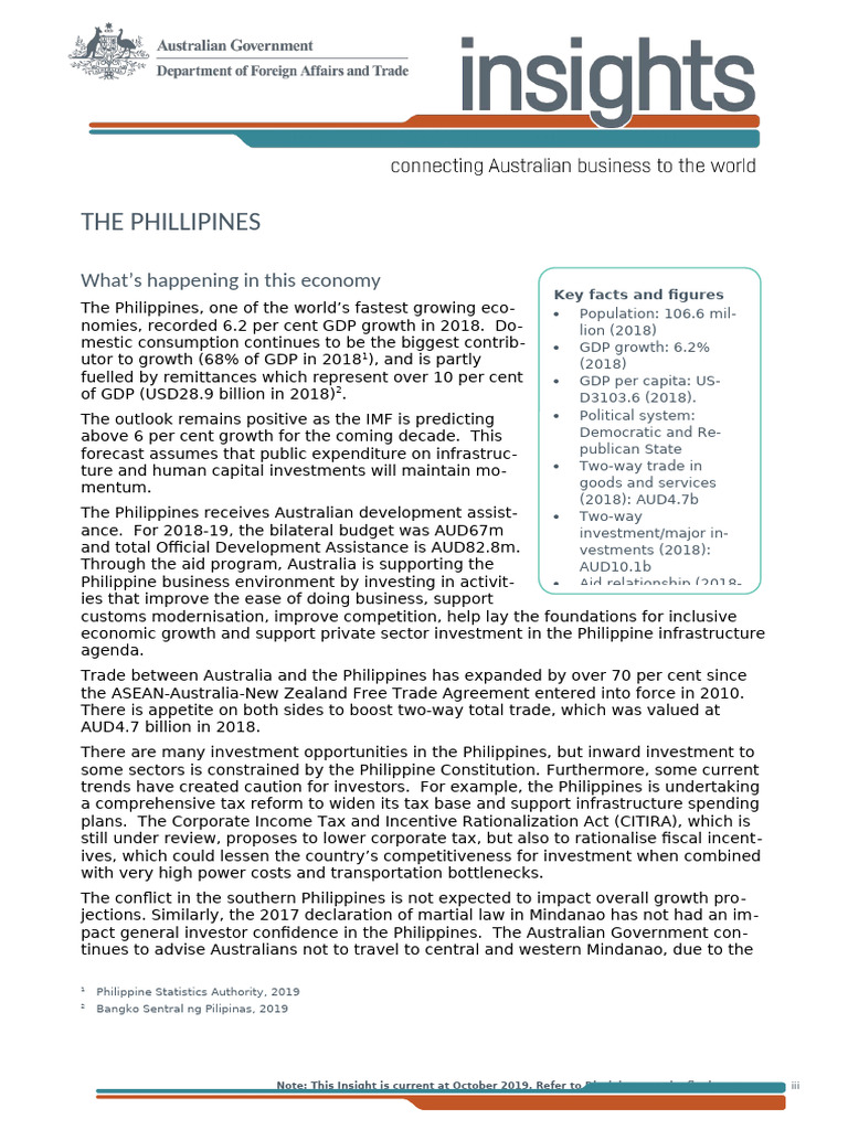 Economic Insights on Philippine Trade | PDF | Philippines | Asean Free ...