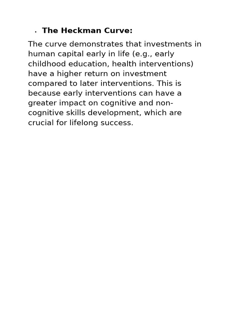 Early Investment Returns: Heckman Curve | PDF