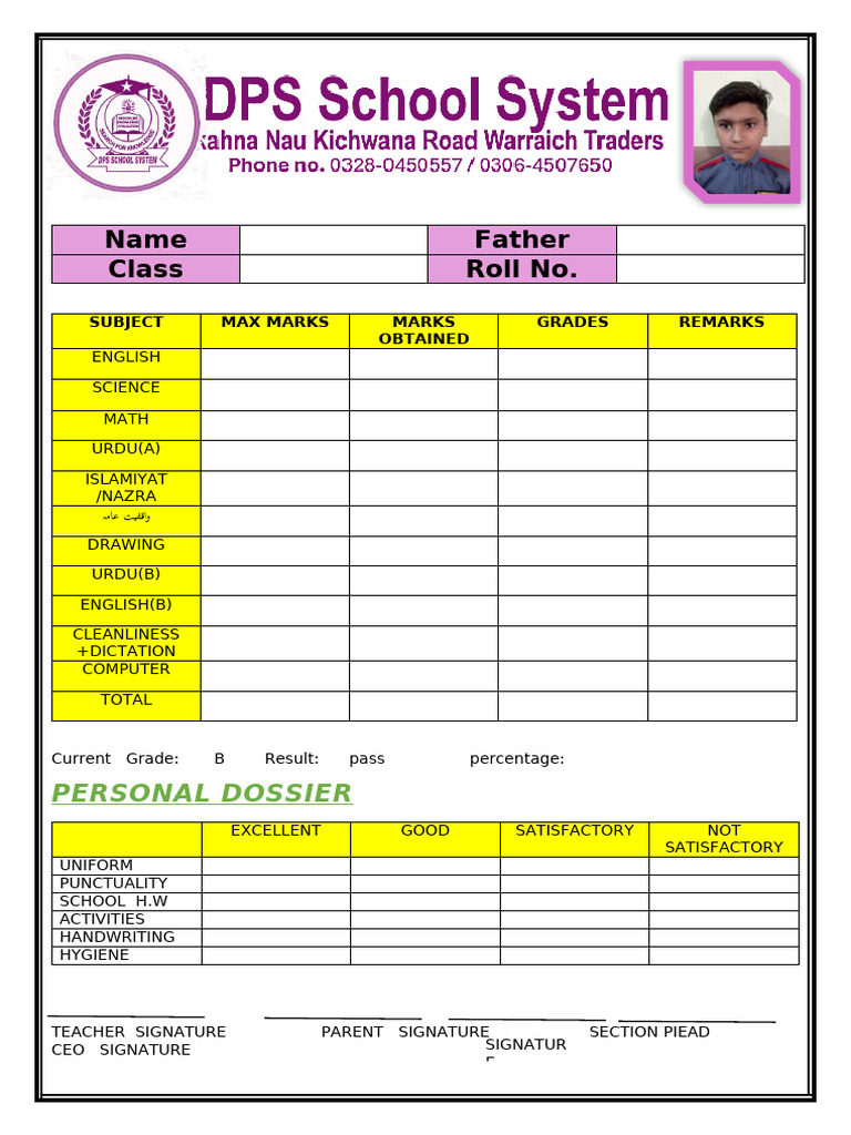 Student Performance Report Template | PDF