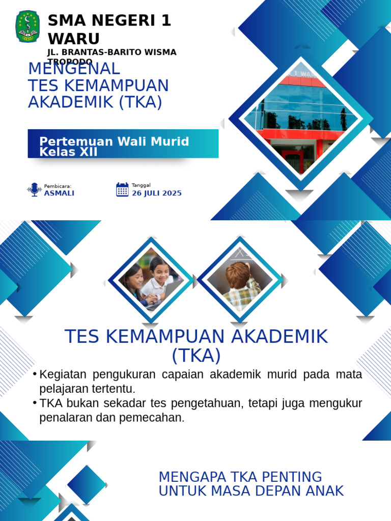 Sosialisasi TKA 2025 untuk Wali Murid | PDF
