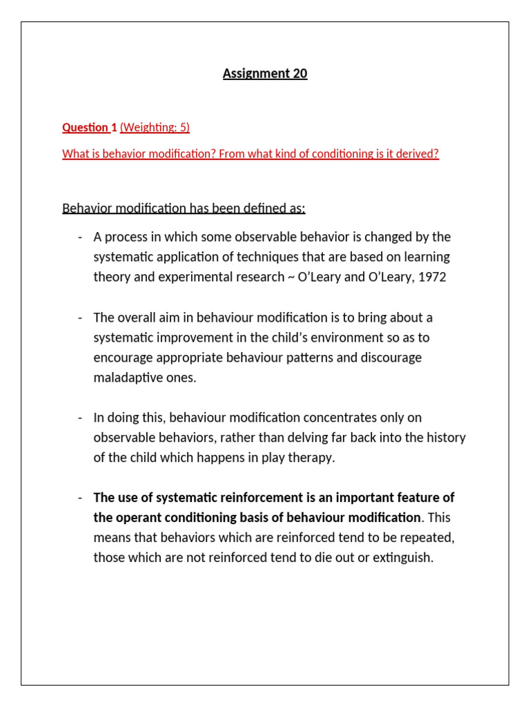 Picture of Understanding Behavior Modification Techniques | PDF | Classical ...