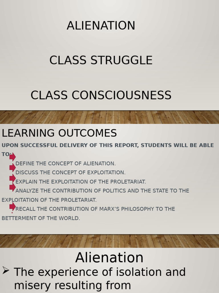 Class Alienation and Struggle Explained | PDF | Marx's Theory Of ...