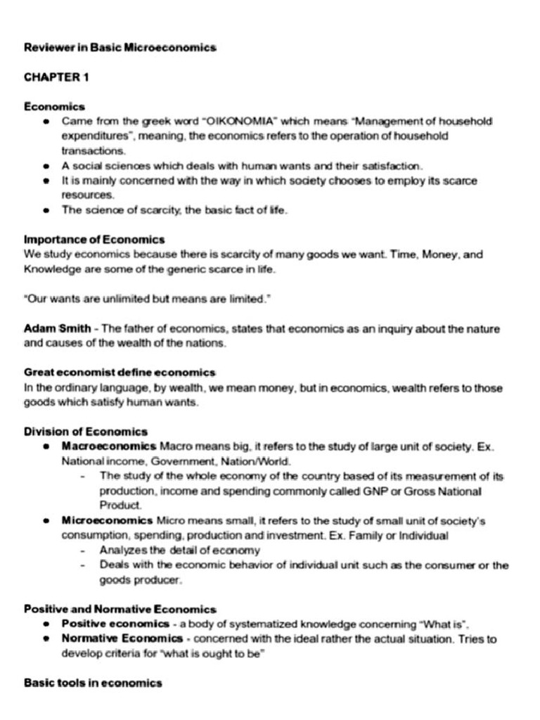 Basic Microeconomics Overview Guide | PDF | Economics | Microeconomics
