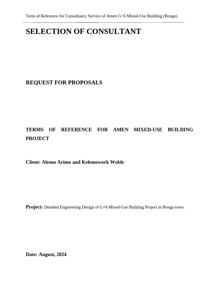 Consultancy for Amen G+6 Building Design | PDF | Specification ...