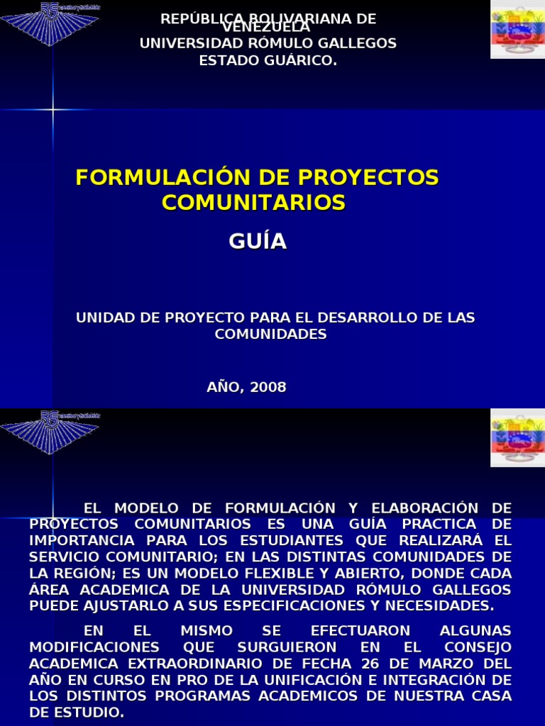 Guía de Proyectos Comunitarios Unerg | PDF | Recursos humanos ...
