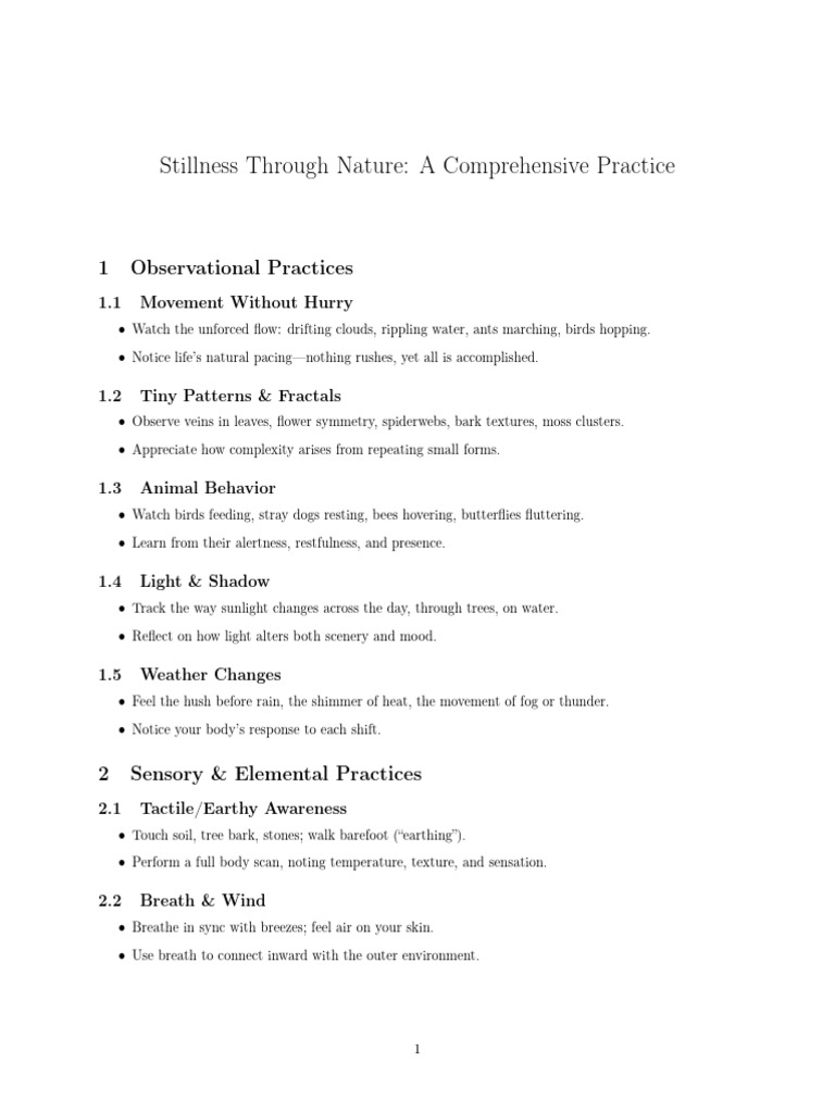 Embracing Nature's Stillness | PDF