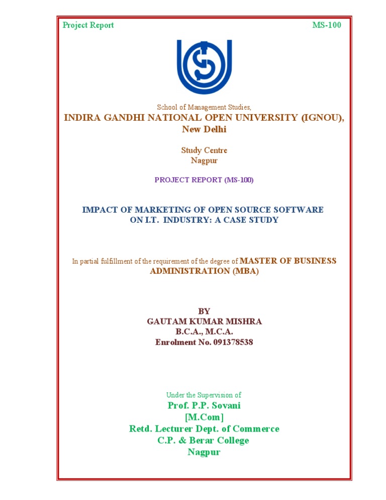 assignment ignou first page