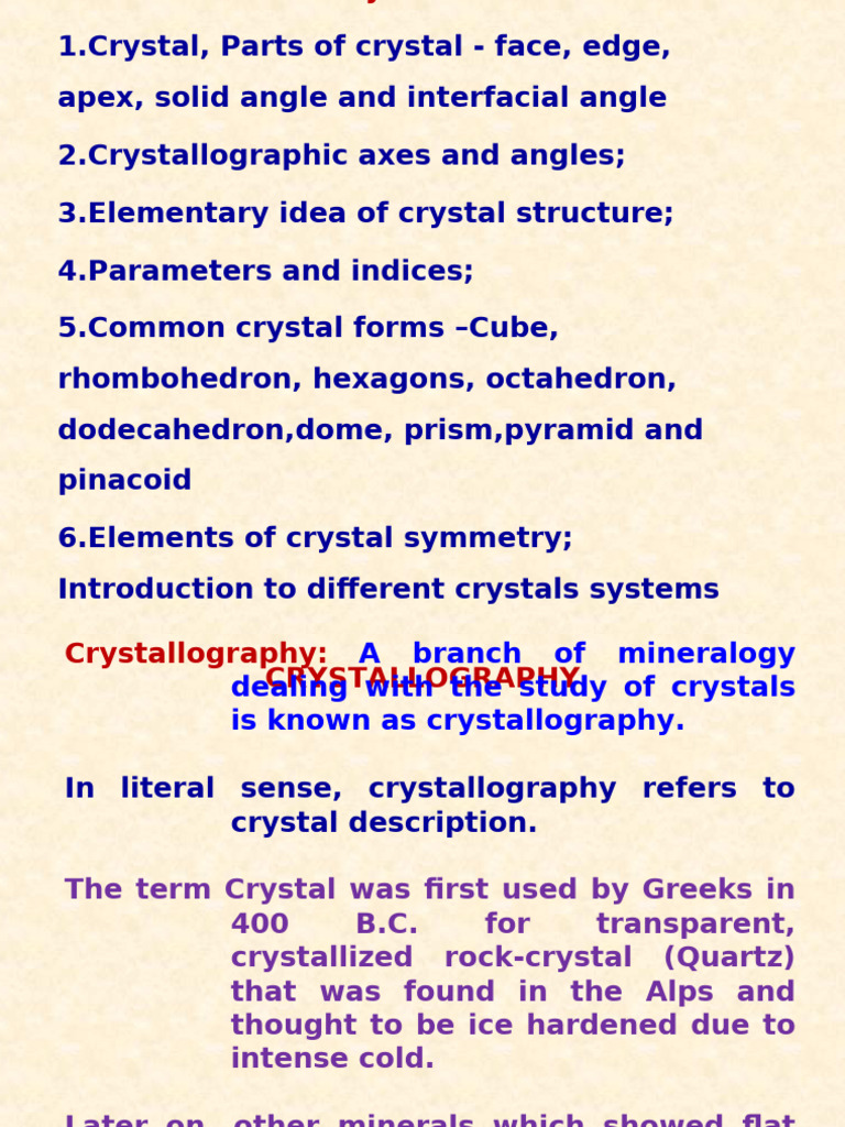 Understanding Crystal Parts and Forms | PDF | Crystal | Crystal Structure