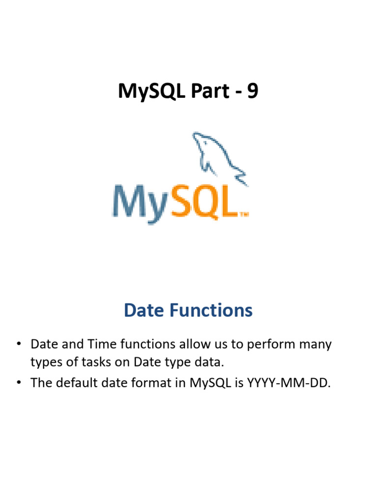MySQL Date and Aggregate Functions | PDF | Data Management | Computer ...