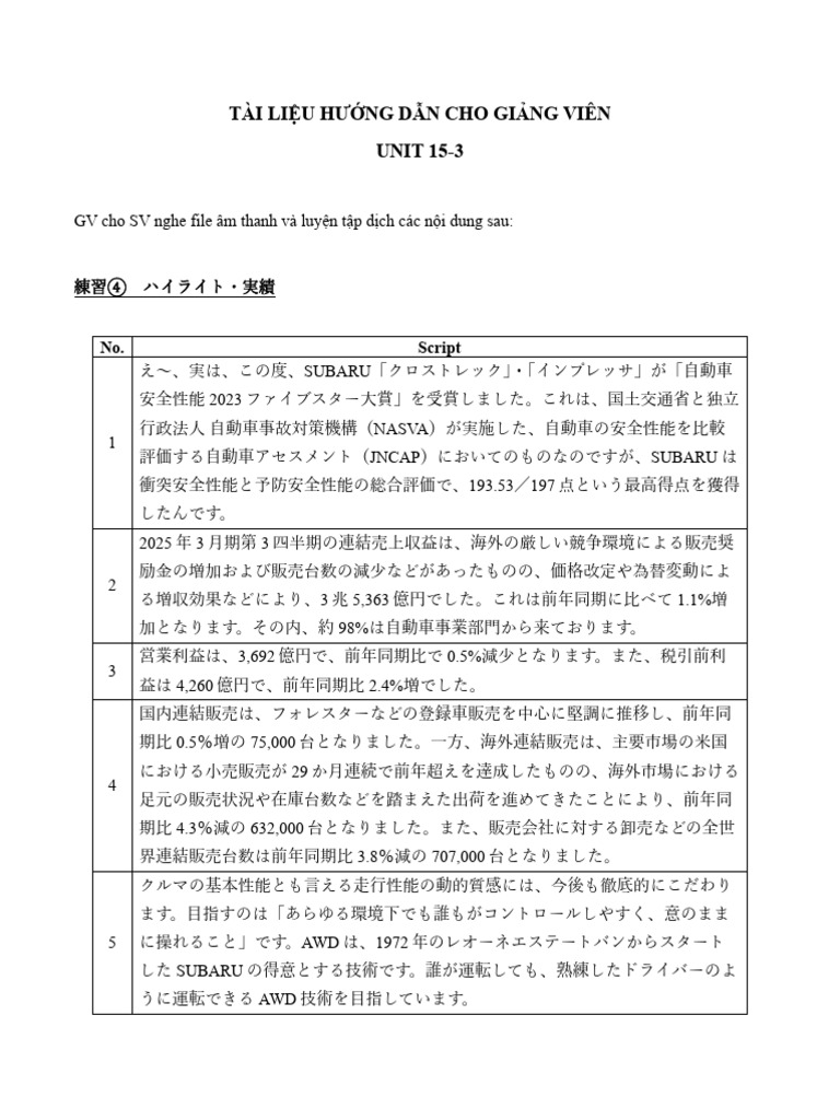 Tài Liệu Hướng Dẫn Unit 15-3 | PDF