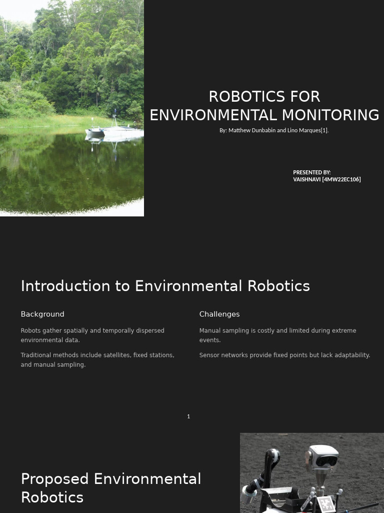 Robotics For Environmental Monitoring | PDF | Environmental Monitoring ...