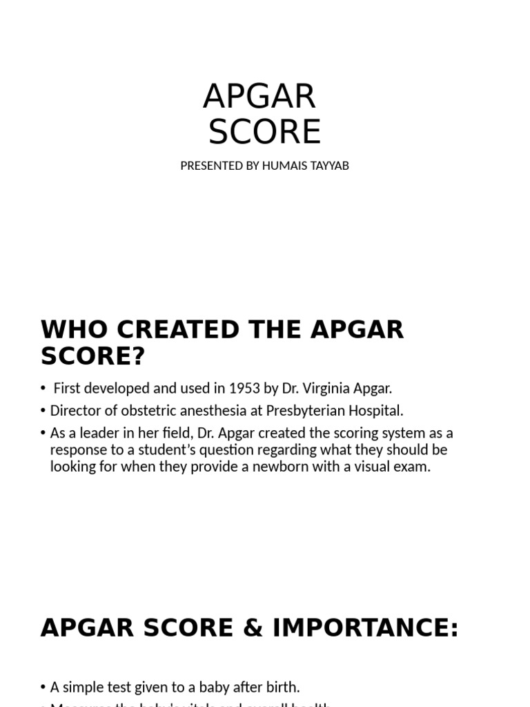 APGAR by Humais | PDF | Infants | Medicine
