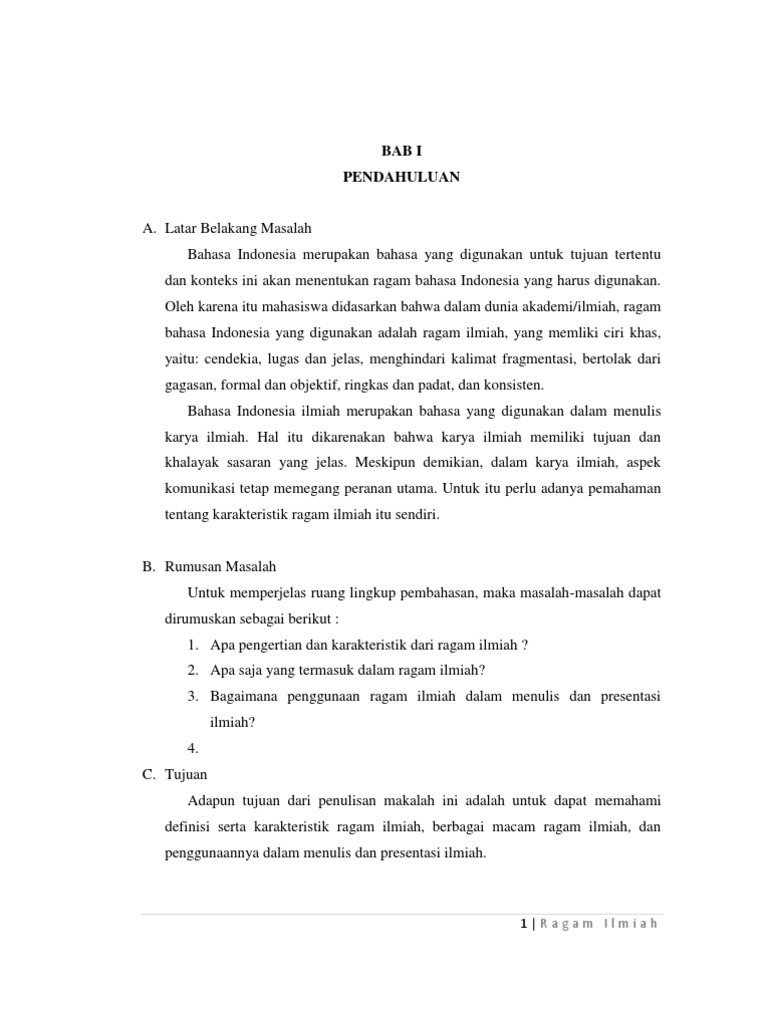 Bahasa Indonesia Ragam Ilmiah Fix