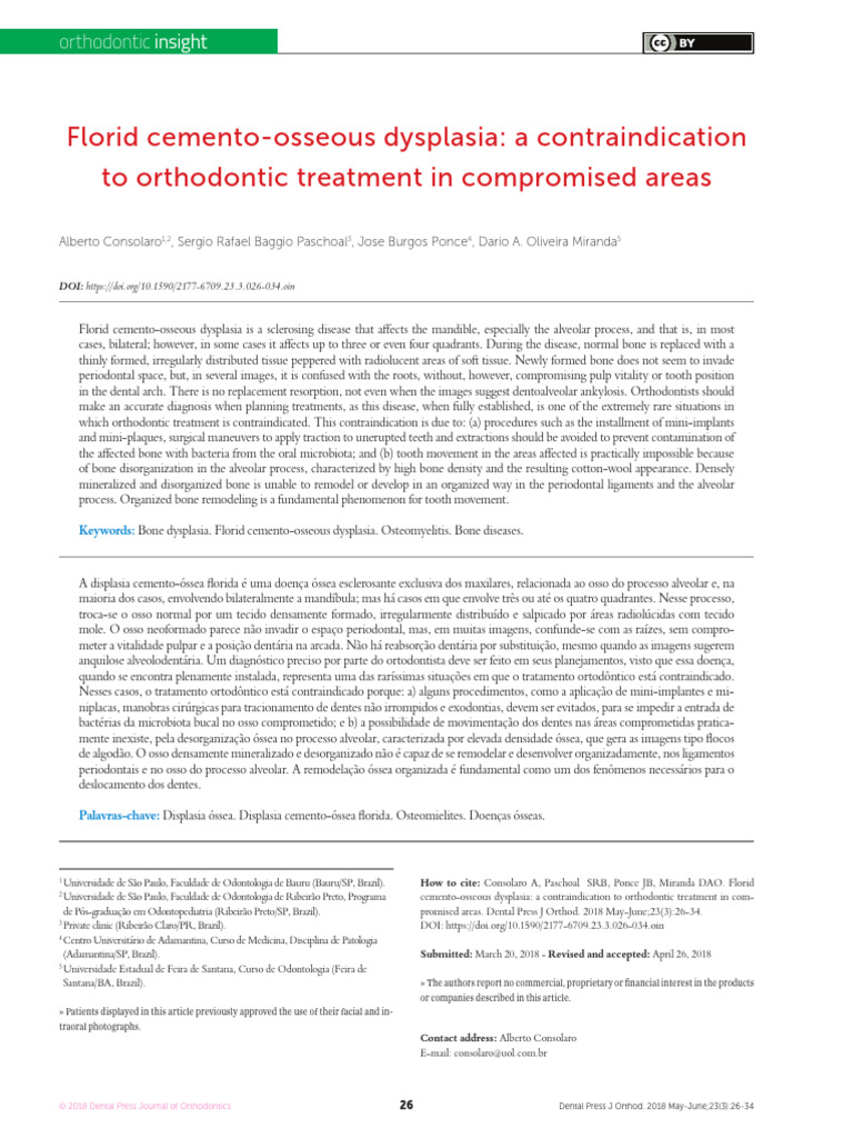 Contraindications of Florid Dysplasia in Orthodontics | PDF | Human ...