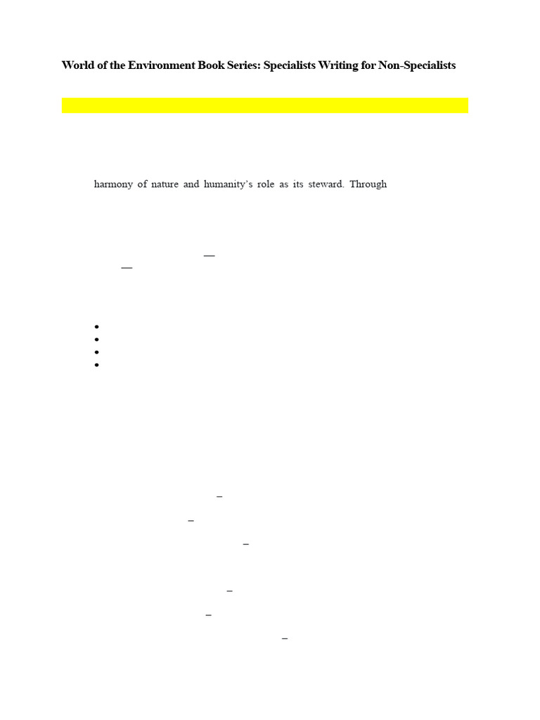 World of The Environment Book Series - Specialists Writing For Non ...