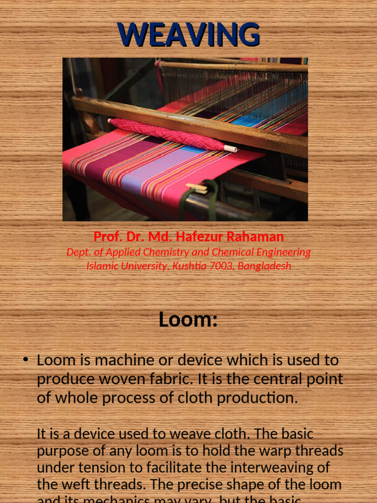 4 Fabric Manufacturing Weaving Pdf Loom Weaving