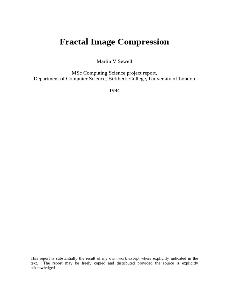 Fractal Image Compression Techniques | PDF | Data Compression | Fractal