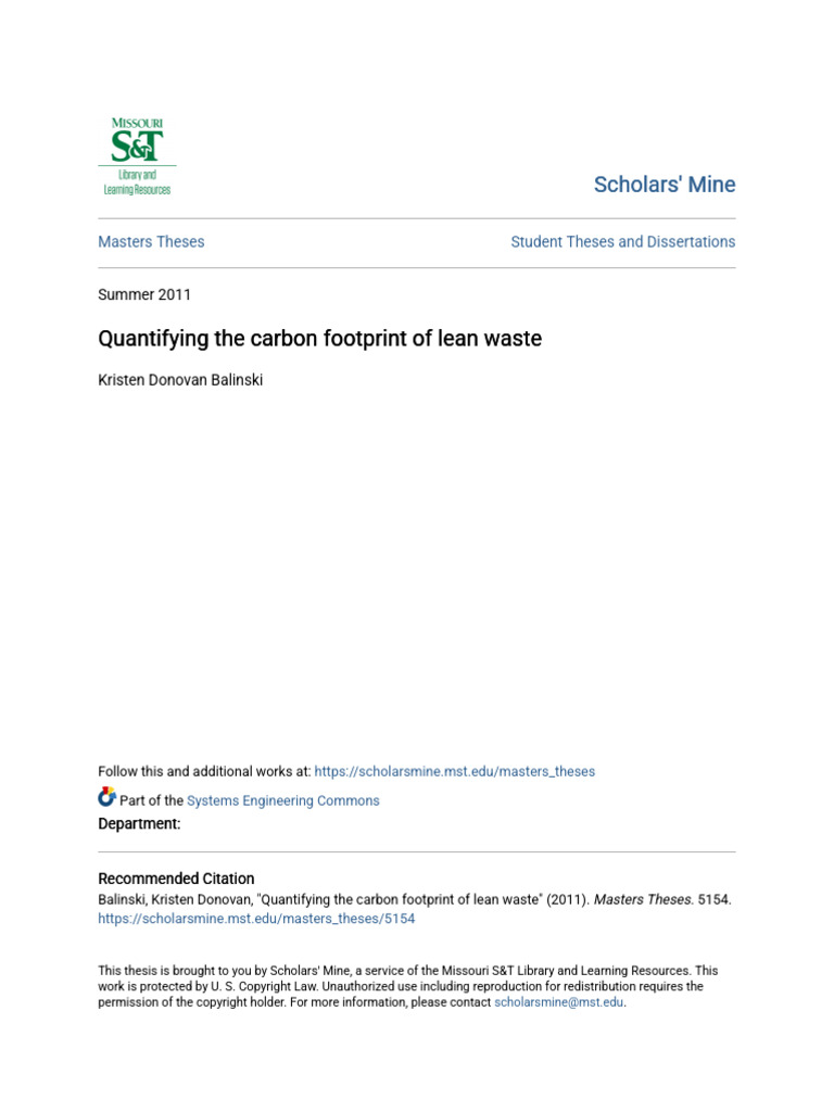 Quantifying The Carbon Footprint of Lean Waste | PDF | Climate Change ...