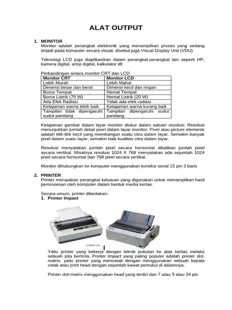 Perangkat Output Visual pada Komputer | PDF