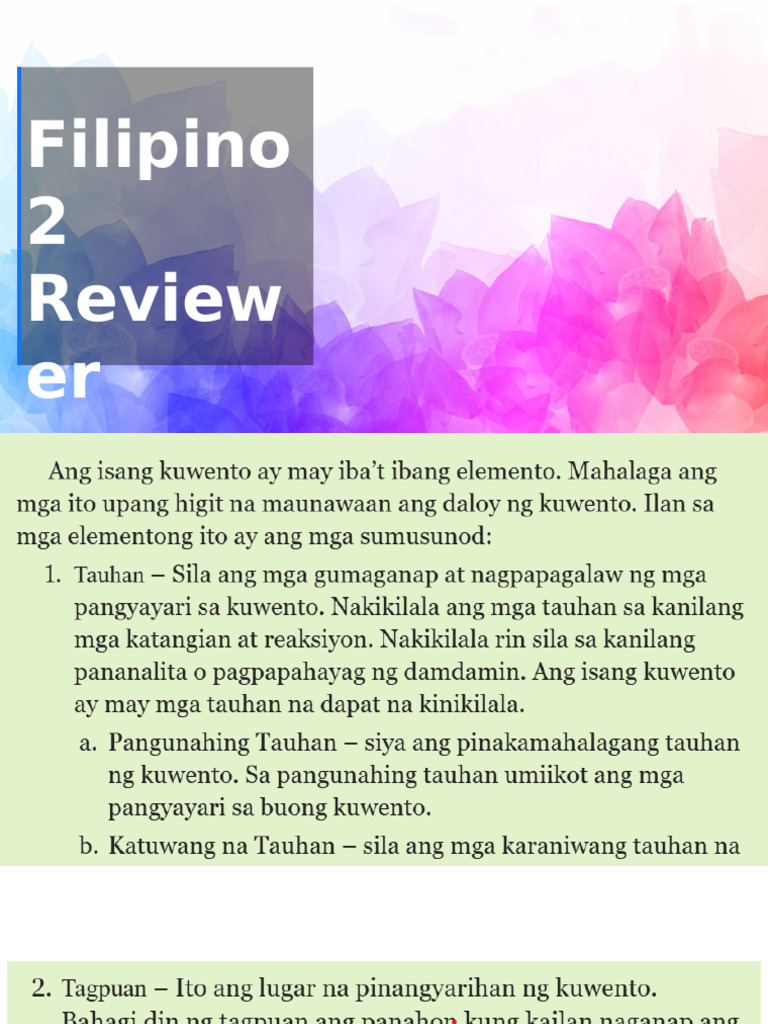Filipino 2 Reviewer | PDF