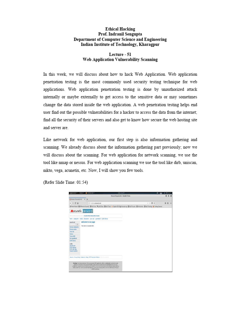 Web Application Vulnerability Scanning Guide | PDF | World Wide Web ...