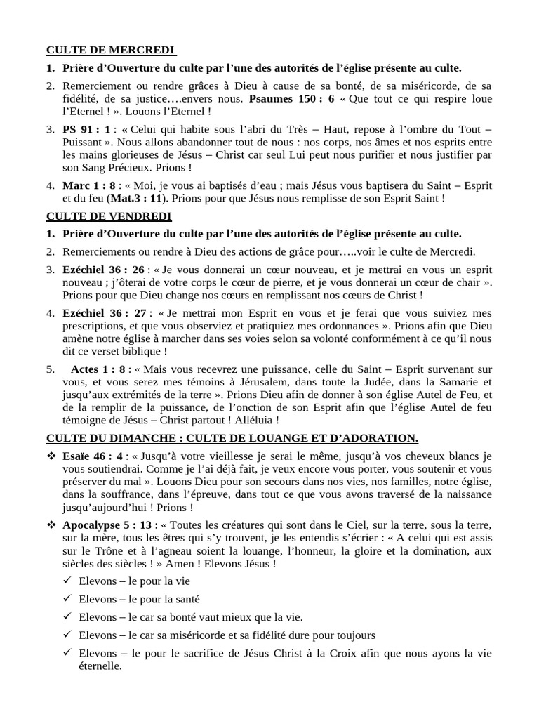 Modération des Cultes à l'Église | PDF | Jésus