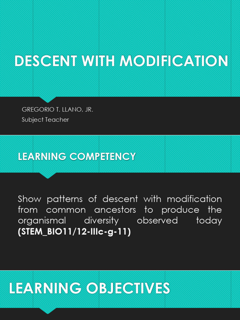 Descent with Modification and Speciation | PDF | Evolution | Hybrid ...