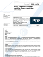 NBR 12071 - Artigos Confeccionados para Vestuario - Determinacao Das Dimensoes