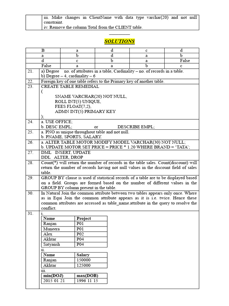SQL Table Modifications and Queries Guide | PDF | Databases | Data ...