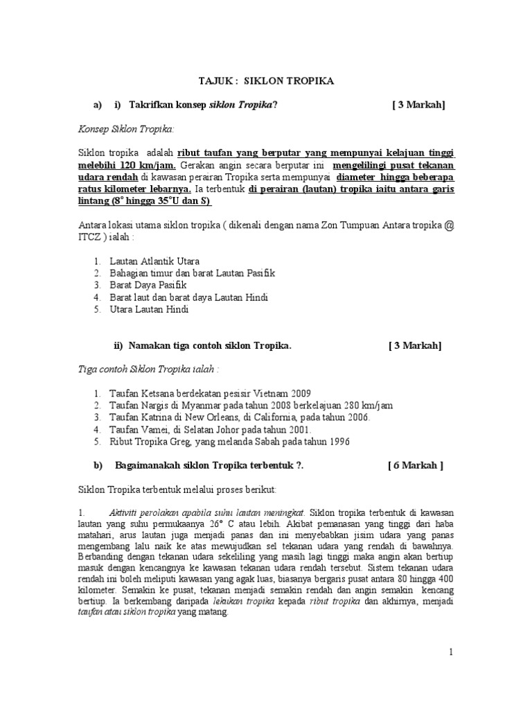 Sistem Atmosfera Pbs 07 Siklon Tropika Pdf