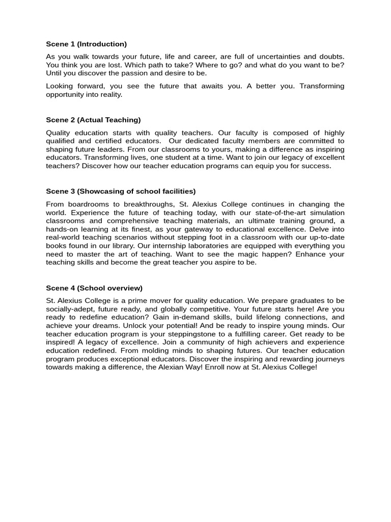 EDUC's Script (Ad) | PDF