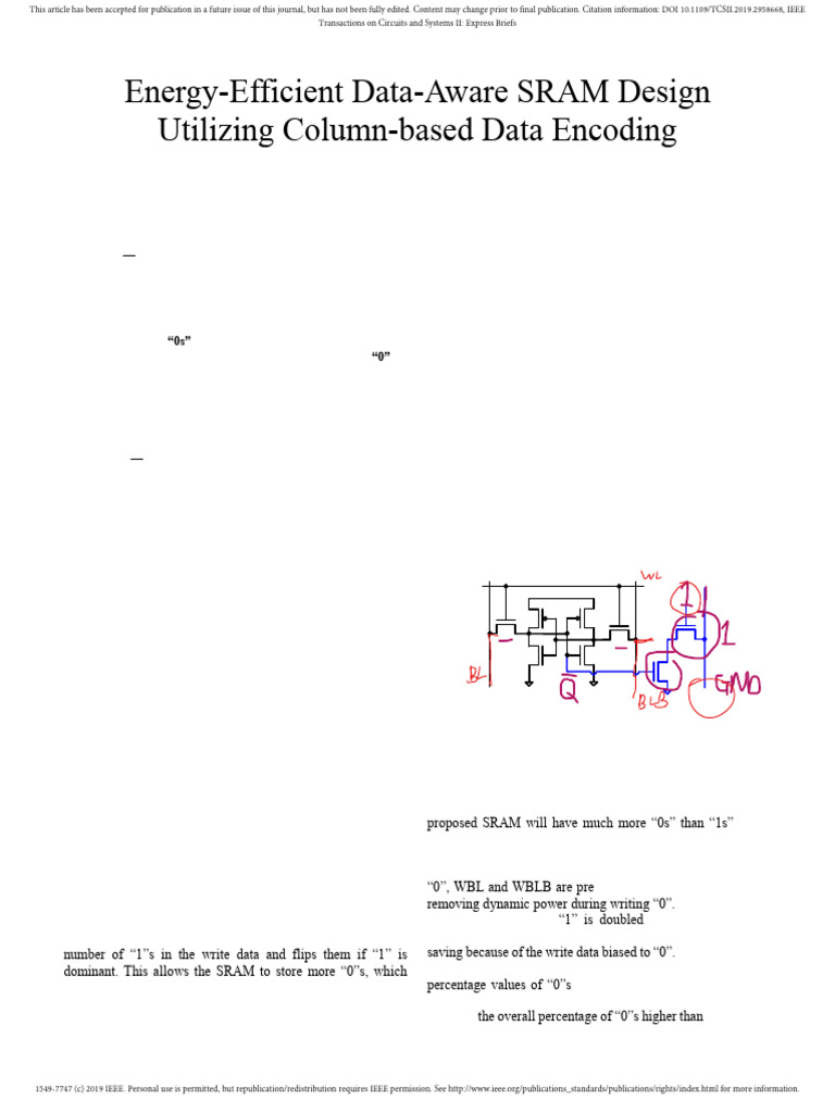 Energy-Efficient Data-Aware SRAM Design | PDF | Mosfet | Digital ...