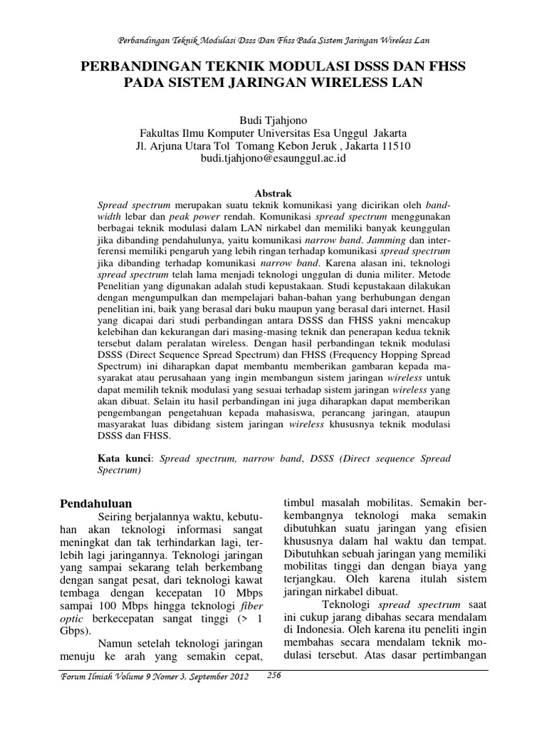 DSSS vs FHSS: Modulasi Wireless LAN | PDF