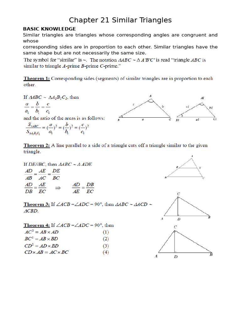 Chapter 21: Solving Similar Triangles | PDF | Triangle | Rectangle