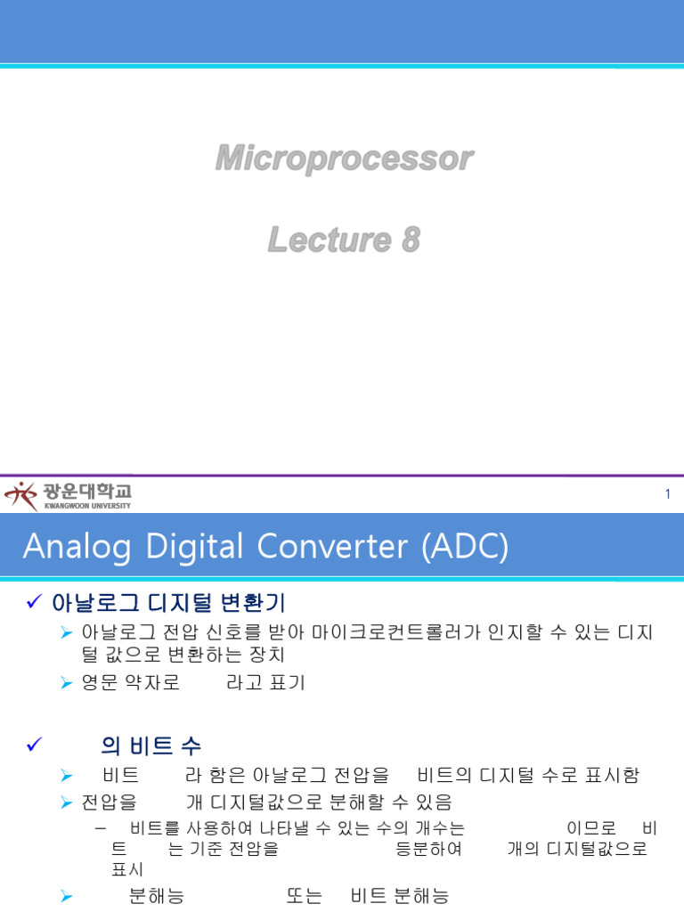 Microprocessor Lecture 8 ADC | PDF