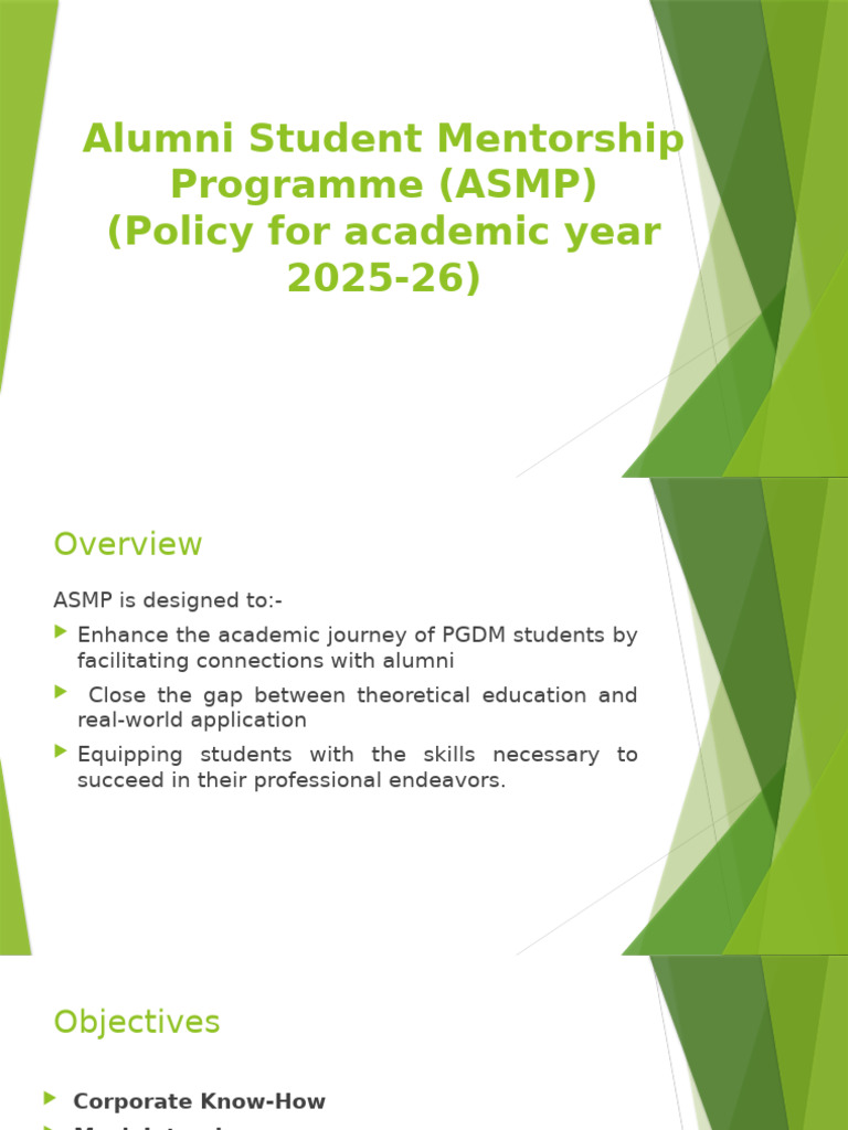 Asmp Policy PPT 2025 26 | PDF | Mentorship | Human Communication
