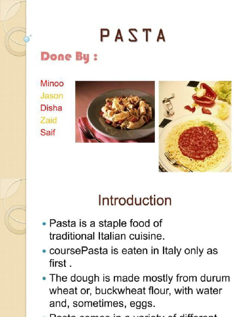 Type of Pasta | PDF