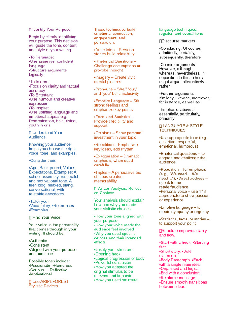 Writing with Purpose and Style Guide | PDF | Rhetoric | Argument