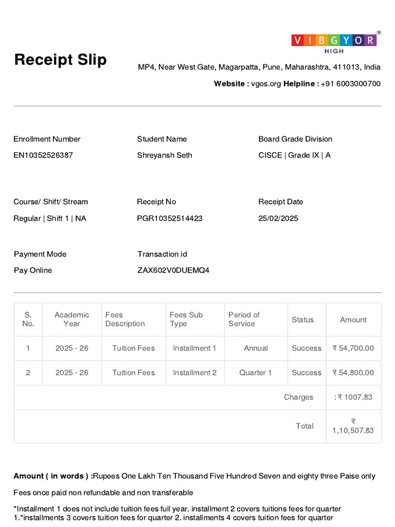 Receipt Slip | PDF