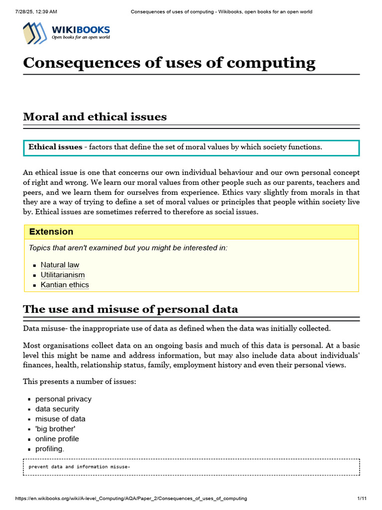 Ethical and Legal Issues in Computing | PDF | Creative Commons License ...